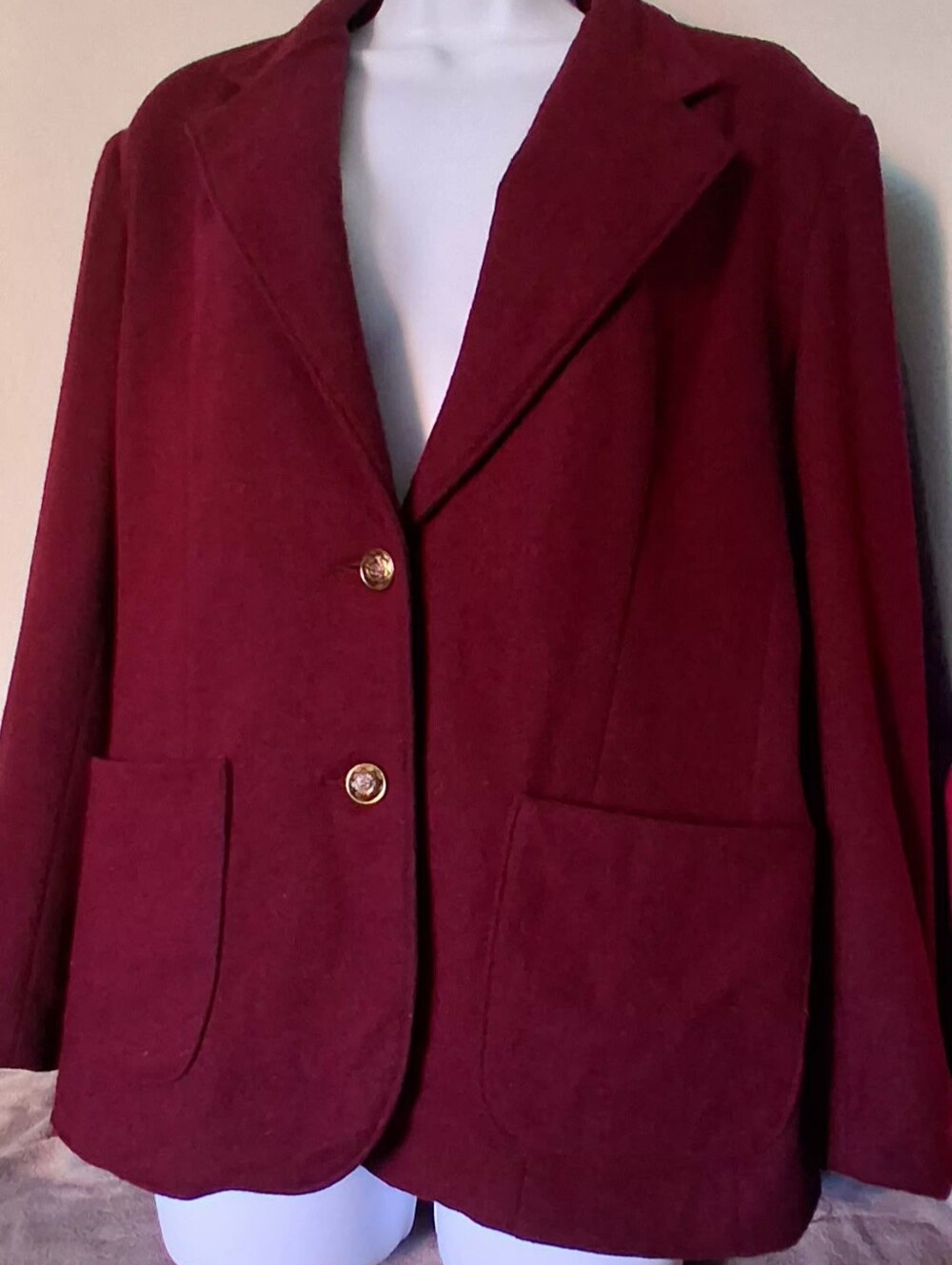 Austin Reed Women’s Burgundy Blazer with Gold Buttons